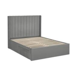 Cheshire Coral Steel Grey Dual Storage Door Bed - Double (135cm)