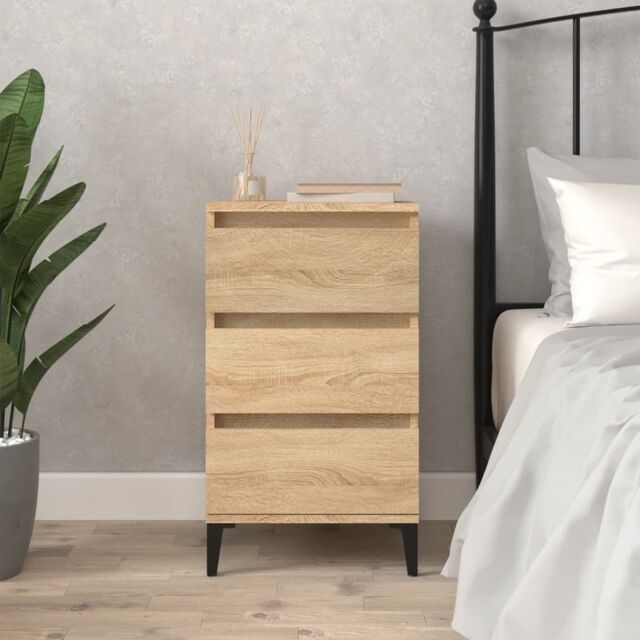 Berkfield Home Bedside Cabinet Sonoma Oak 40x35x70 cm Engineered Wood in Brown - Size: 40 x 35 x 70 cm - image 1