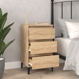 Berkfield Home Bedside Cabinet Sonoma Oak 40x35x70 cm Engineered Wood in Brown - Size: 40 x 35 x 70 cm - thumbnail 3