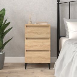 Berkfield Home Bedside Cabinet Sonoma Oak 40x35x70 cm Engineered Wood in Brown - Size: 40 x 35 x 70 cm
