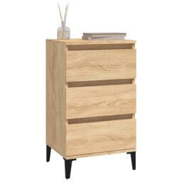 Berkfield Home Bedside Cabinet Sonoma Oak 40x35x70 cm Engineered Wood in Brown - Size: 40 x 35 x 70 cm - thumbnail 4
