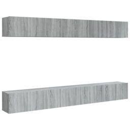 Berkfield Home TV Cabinets 8 pcs Grey Sonoma 60x30x30 cm Engineered Wood - Size: 60 x 30 x 30 cm - thumbnail 2