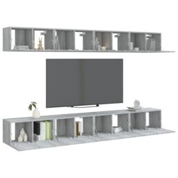 Berkfield Home TV Cabinets 8 pcs Grey Sonoma 60x30x30 cm Engineered Wood - Size: 60 x 30 x 30 cm - thumbnail 3