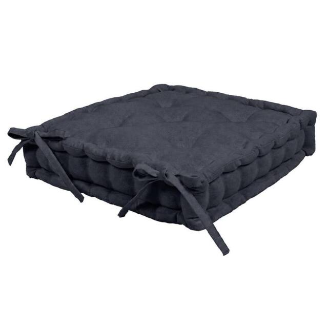 Harbour Housewares Deluxe Square Seat Pad - 40 x 40cm in Black - Size: 40 x 40 cm - image 1