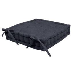 Harbour Housewares Deluxe Square Seat Pad - 40 x 40cm in Black - Size: 40 x 40 cm