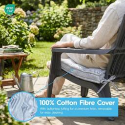 Harbour Housewares Deluxe Square Seat Pad - 40 x 40cm in Black - Size: 40 x 40 cm - thumbnail 5