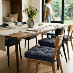 Harbour Housewares Deluxe Square Seat Pad - 40 x 40cm in Black - Size: 40 x 40 cm - thumbnail 2