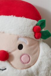 Catherine Lansfield 'Christmas Santa' 3D Shaped Cushion in White - thumbnail 2