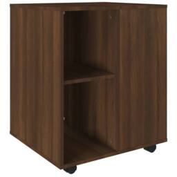 Berkfield Home Rolling Cabinet Brown Oak 60x53x72 cm Engineered Wood - Size: 60 x 53 x 72 cm - thumbnail 1