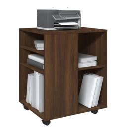 Berkfield Home Rolling Cabinet Brown Oak 60x53x72 cm Engineered Wood - Size: 60 x 53 x 72 cm - thumbnail 4