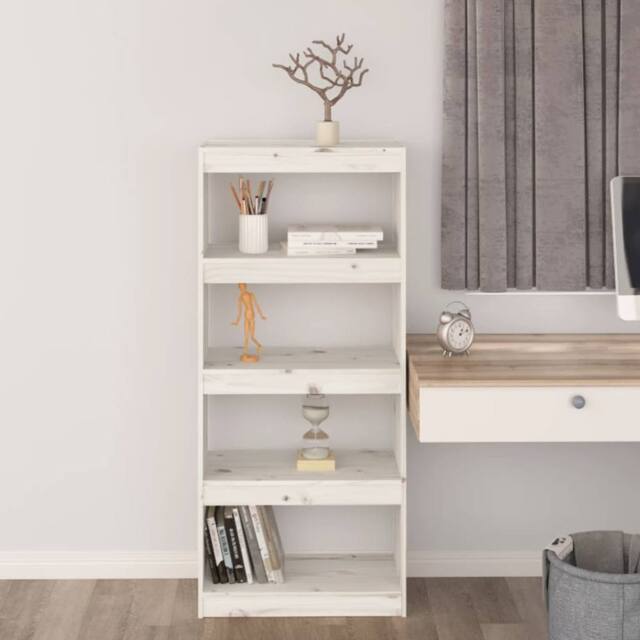 Berkfield Home Beautiful Book Cabinet/Room Divider White 60x30x135.5 cm Solid Wo - image 1