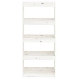 Berkfield Home Beautiful Book Cabinet/Room Divider White 60x30x135.5 cm Solid Wo - thumbnail 5