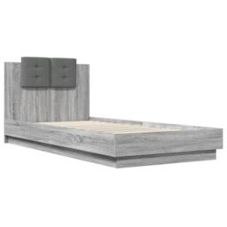Berkfield Home Bed Frame without Mattress Grey Sonoma 100x200 cm - thumbnail 3