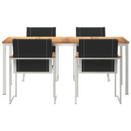 Berkfield Home Modern 5 Piece Garden Dining Set Solid Wood Acacia in Brown - thumbnail 7