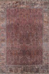 Kukoon Burgundy Distressed Washable & Liquid Repellent Living Room Area Rug in Plum - Size: 120 cm x 170 cm - thumbnail 2