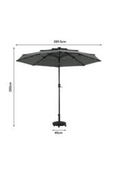 Garden Sanctuary Outdoor 3-Tier Garden Umbrella with Solar Lights（Base is not included） in Dark Grey - thumbnail 6