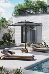 Garden Sanctuary Outdoor 3-Tier Garden Umbrella with Solar Lights（Base is not included） in Dark Grey - thumbnail 2
