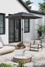 Garden Sanctuary Outdoor 3-Tier Garden Umbrella with Solar Lights（Base is not included） in Dark Grey - thumbnail 3