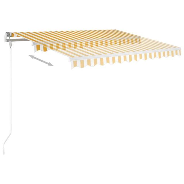 Berkfield Home Manual Retractable Awning 350x250 cm Yellow & White - image 1