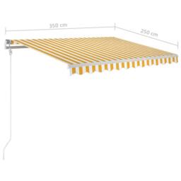 Berkfield Home Manual Retractable Awning 350x250 cm Yellow & White - thumbnail 7