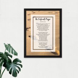 "Artery8 Wall Art Print Jesus Lord Foot Prints In The Sand Poem Inspirational Large Framed Wall Décor Art in White - Size: W18"" x H24""" - thumbnail 2