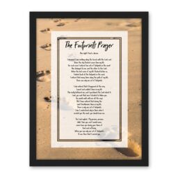 "Artery8 Wall Art Print Jesus Lord Foot Prints In The Sand Poem Inspirational Large Framed Wall Décor Art in White - Size: W18"" x H24""" - thumbnail 1