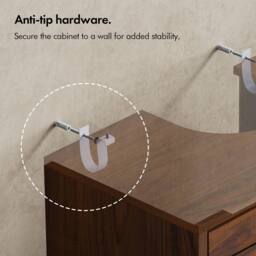VonHaus Chester Freestanding Wood Effect Under Sink Bathroom Cabinet in Dark Brown - thumbnail 6