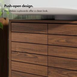 VonHaus Chester Freestanding Wood Effect Under Sink Bathroom Cabinet in Dark Brown - thumbnail 4