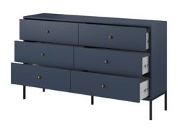 Vente-unique 6-Drawer Chest Of Drawers - Blue - BOGDAN in Midnight - thumbnail 6