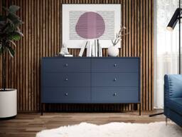 Vente-unique 6-Drawer Chest Of Drawers - Blue - BOGDAN in Midnight - thumbnail 1