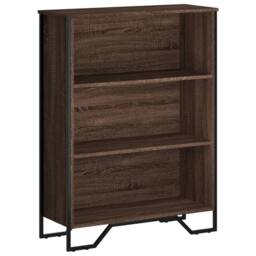 Berkfield Home Modern Bookcase Brown Oak 80x31x106 cm Engineered Wood - Size: 80 x 31 x 106 cm - thumbnail 3
