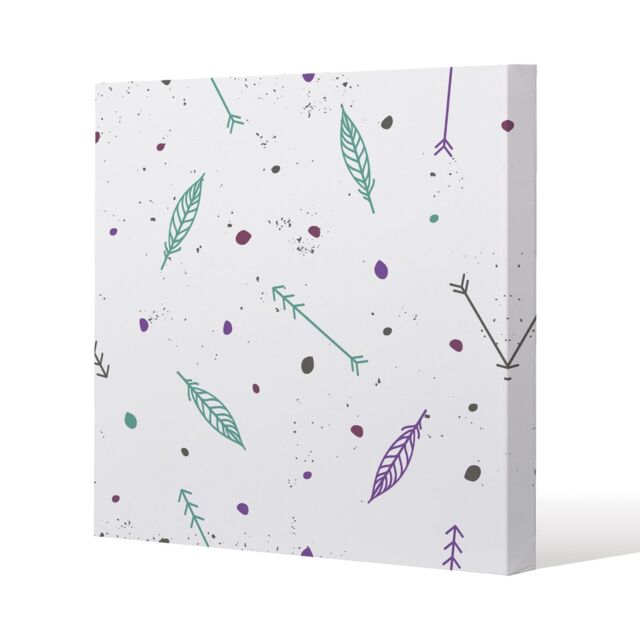 Benjamin Tate Design Cute cartoon seamless vector pattern with feathers & arrows in boho style (Canvas Print) / 127 x 127 x 4cm - image 1