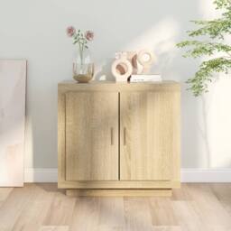 Berkfield Home Sideboard Sonoma Oak 80x40x75 cm Engineered Wood in Light Brown - Size: 80 x 40 x 75 cm - thumbnail 7