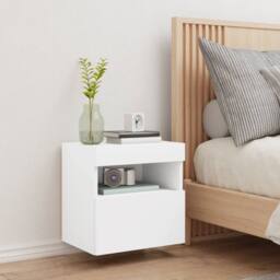 Berkfield Home TV Wall Cabinet with LED Lights White 40x30x40 cm - Size: 40 x 30 x 40 cm - thumbnail 5