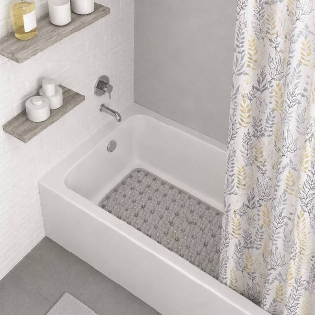 Showerdrape Fernland Shower curtain & Laguna Grey Anti Slip Bath Mat - Size: 180 cm width x 180 cm drop - image 1
