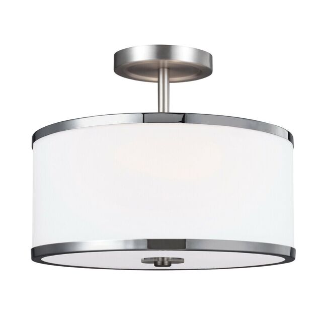 Loops 2 Bulb Ceiling Pendant Light Fitting Satin Nickel Chrome LED E27 100W Bulb in Metallics