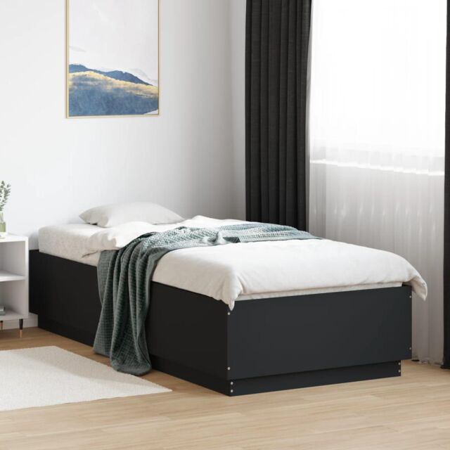Berkfield Home Bed Frame with LED without Mattress Black 90x200 cm - image 1
