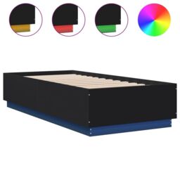 Berkfield Home Bed Frame with LED without Mattress Black 90x200 cm - thumbnail 2