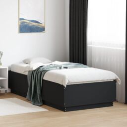 Berkfield Home Bed Frame with LED without Mattress Black 90x200 cm - thumbnail 1