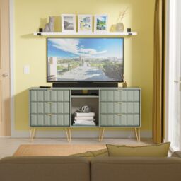 Ready Assembled 2 U Metro 6 Drawer Sideboard (Ready Assembled) in Pale Green - thumbnail 1
