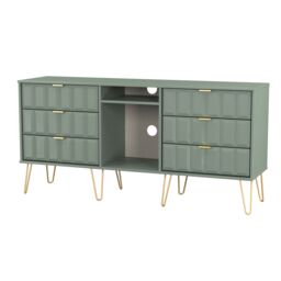 Ready Assembled 2 U Metro 6 Drawer Sideboard (Ready Assembled) in Pale Green - thumbnail 4
