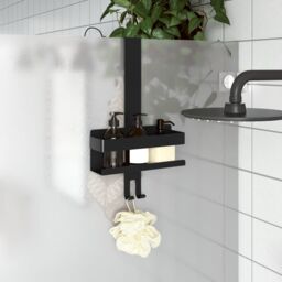 Berkfield Home Hanging Shower Caddy Matt Black Brushed 304 Stainless Steel