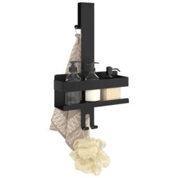 Berkfield Home Hanging Shower Caddy Matt Black Brushed 304 Stainless Steel - thumbnail 3