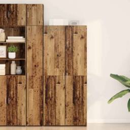 Berkfield Home Highboard Old Wood 40x42.5x185 cm Engineered Wood in Brown - thumbnail 2