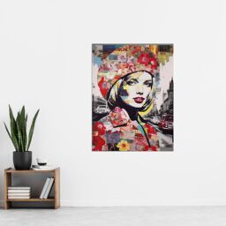 Artery8 Wall Art Print London Floral Fashion Retro Advert Collage Artwork Woman Portrait In Busy Street Vibrant Colourful Bold Pop Art Modern - thumbnail 4