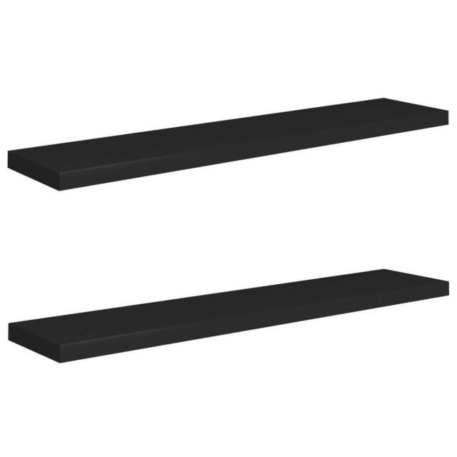 Berkfield Home Floating Wall Shelves 2 pcs Black 120x23.5x3.8 cm MDF - image 1