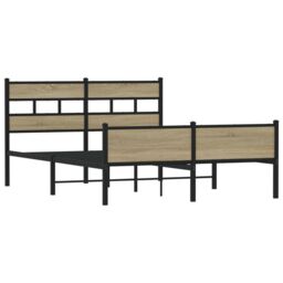 Berkfield Home Bed Frame without Mattress Sonoma Oak 150x200 cm King Size Engineered Wood in Brown - thumbnail 3