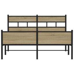 Berkfield Home Bed Frame without Mattress Sonoma Oak 150x200 cm King Size Engineered Wood in Brown - thumbnail 4
