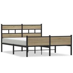 Berkfield Home Bed Frame without Mattress Sonoma Oak 150x200 cm King Size Engineered Wood in Brown - thumbnail 2