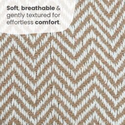 Allure Bath Fashions Chevron Herringbone Sofa Throw Blanket - 100% Cotton in Beige - Size: 150 cm x 200 cm - thumbnail 5